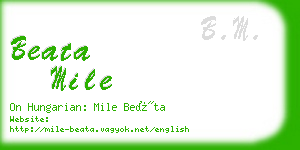 beata mile business card